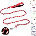 HOMIMP Chew Proof Dog Leash for Medium Large Dogs, Reflective 6 FT Heavy Duty Metal Chain Dog Leashes with Soft Padded Handle, Anti Bite Durable Rope Leashes for Pitbull, Non Chewable