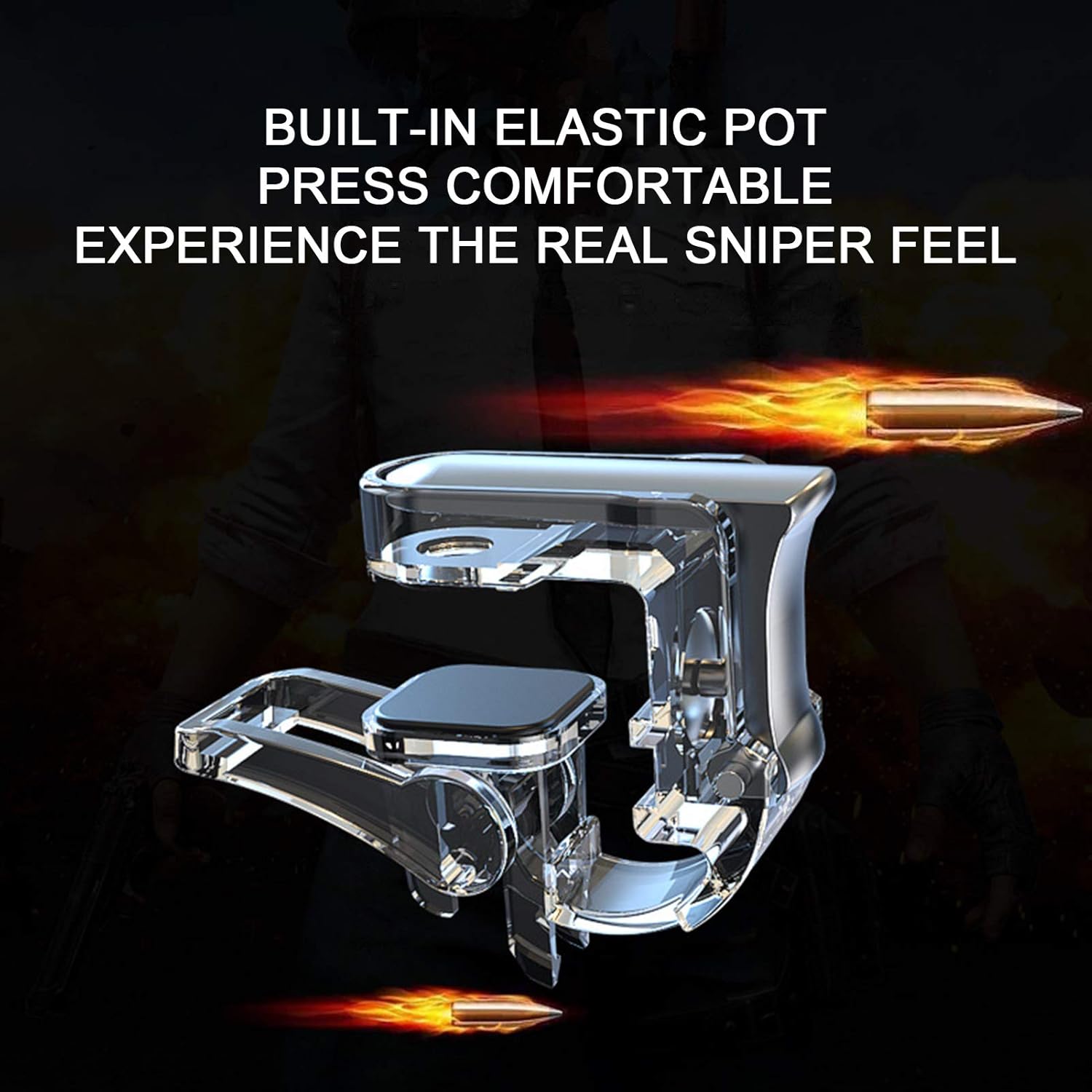 Bluelans Mobile Game Controller Gamepad for PUBG Mobile/Fortnitee Mobile/Call of Duty Mobile, Mobile Game Trigger Joystick Gamepad for iPhone/Android, Sensitive Shoot and Aim L1R1 Triggers Clear