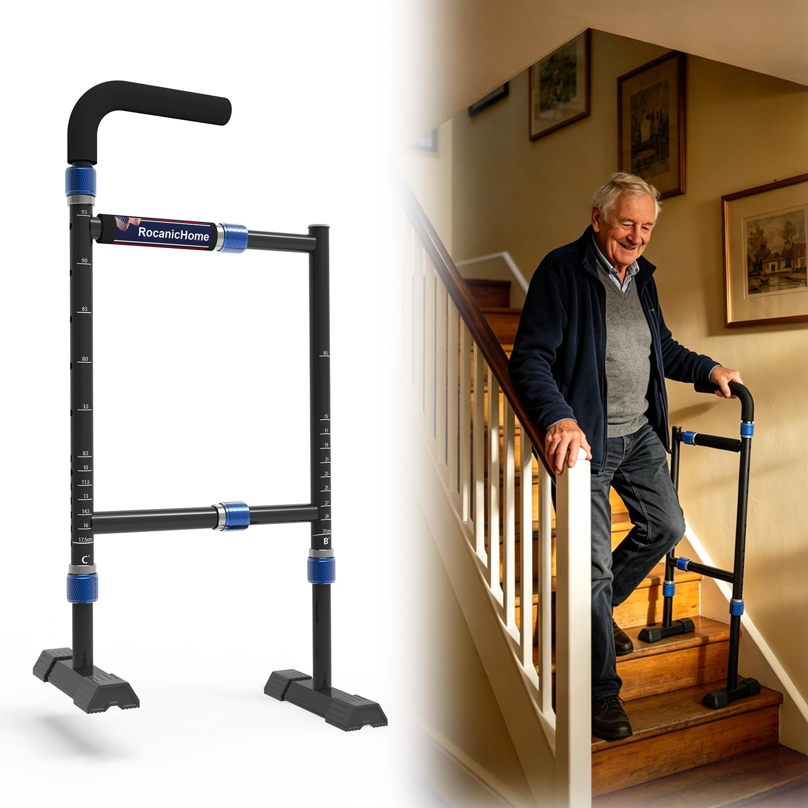 2-in-1 Stair Cane & Standing Aid - Seniors Mobility -8 2-in-1 Stair Cane & Standing Aid - Seniors Mobility -8