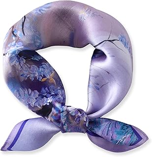 Ciormis 100% Mulberry Silk Scarf-Women's 21''/27''Square Silk Hair Head Scarf Neckerchief with Gift Packaged