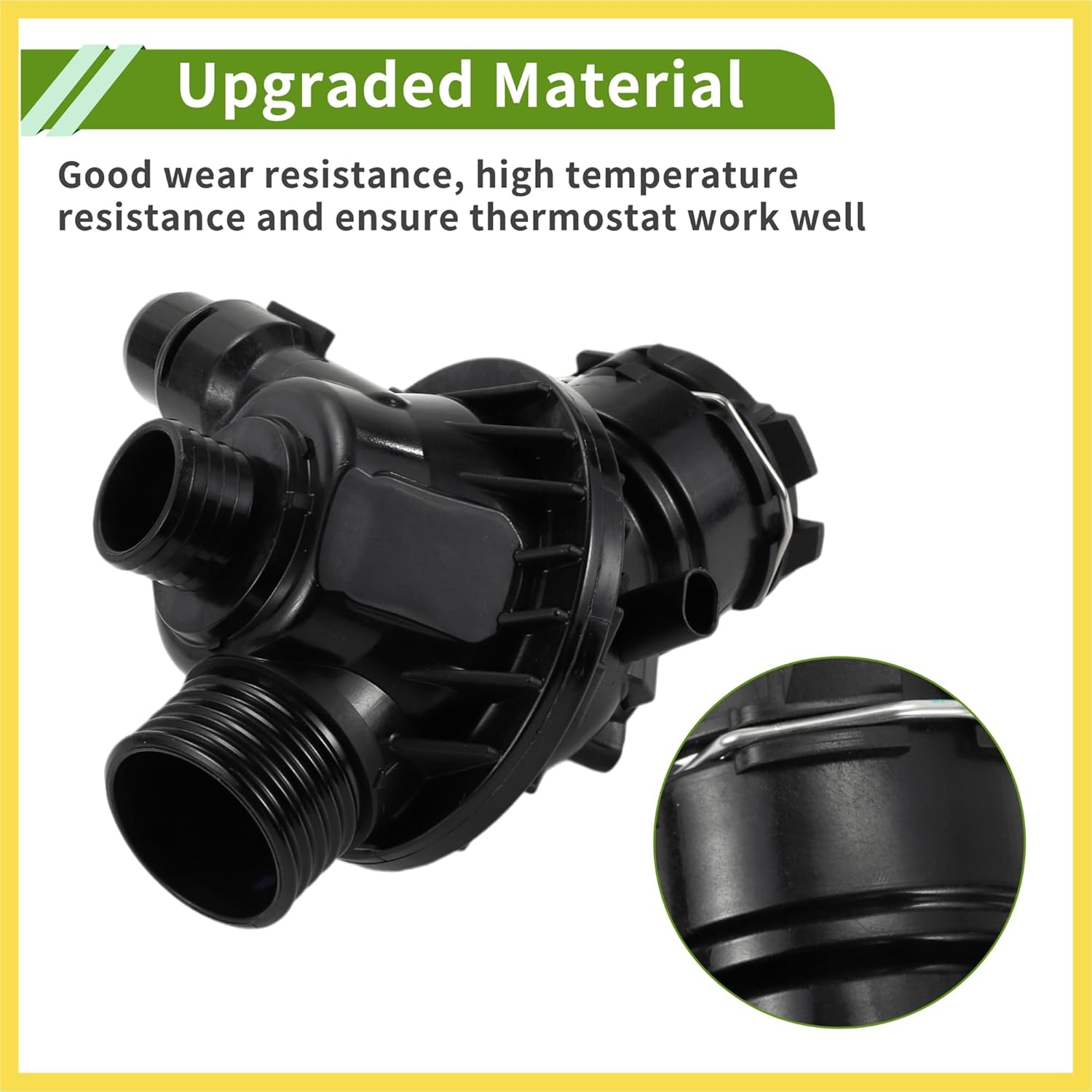 No.11537598865 Car Thermostat for BMW E92 F30 F15 335i 435i X5 X6 Durable Black Inner Engine Coolant Thermostat Housing Assembly Plastic 1 Pcs Benefit