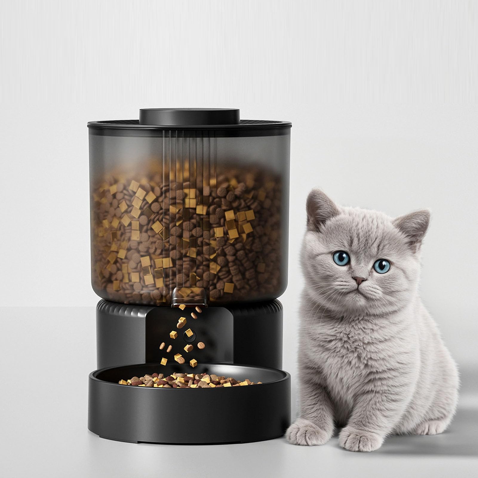 Luocute Automatischer Katzenfutterautomat mit 3 L Fassungsvermögen,