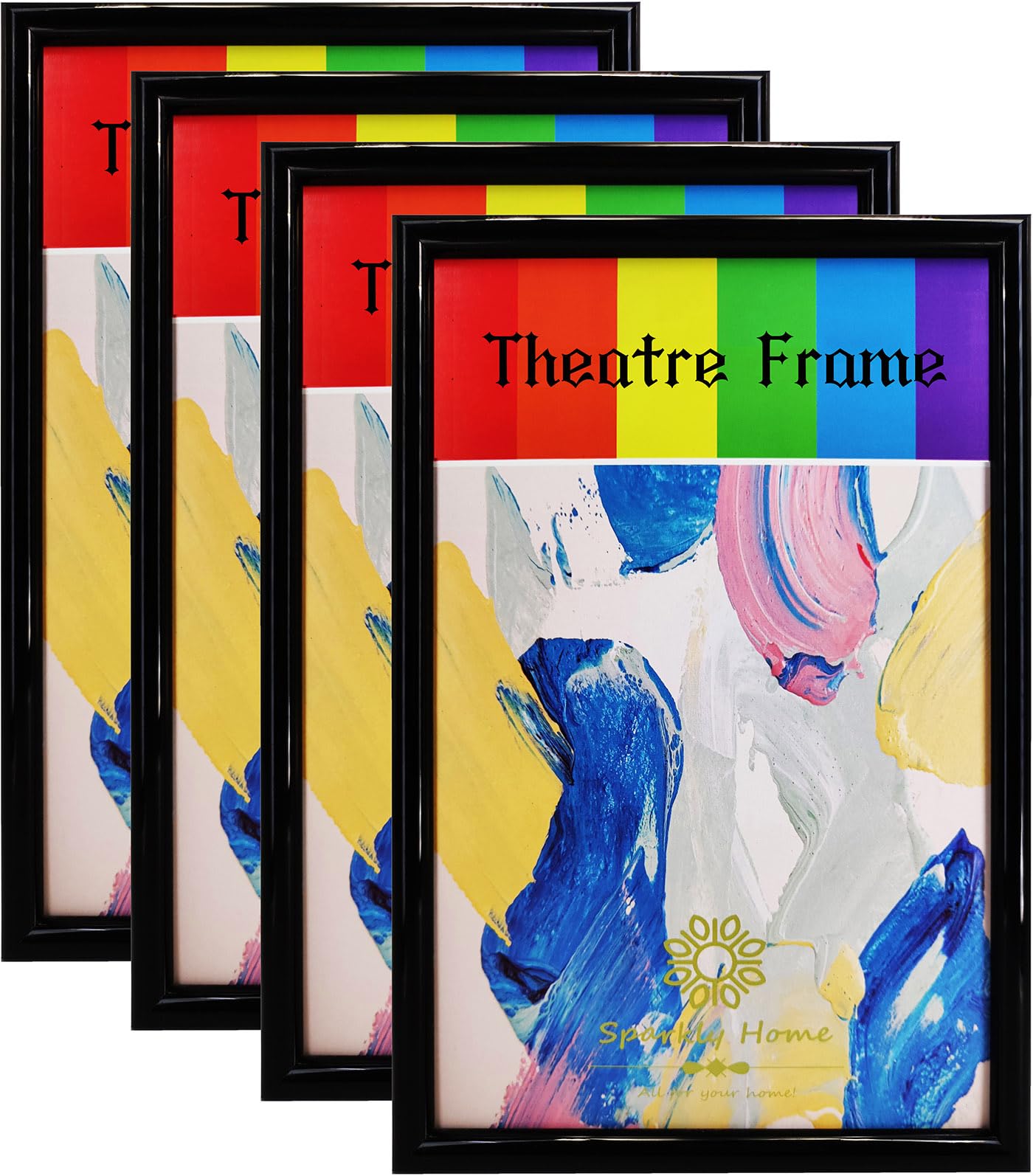 Photo 1 of SparklyHome Black Theatre Frame, 4 Packs, Theatre Bill Frame, Holds 5.5x8.5-inch Media, Wall or Tabletop Display
