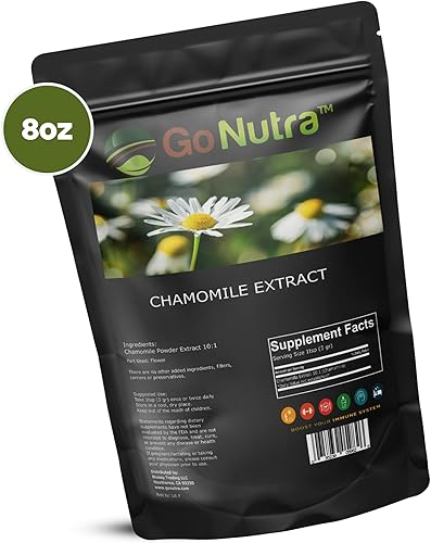 Miniatura 7 de Go Nutra Extracto de manzanilla en polvo 10: 1 suplemento de apigenina de fuerza 8 oz. Extracto herbario