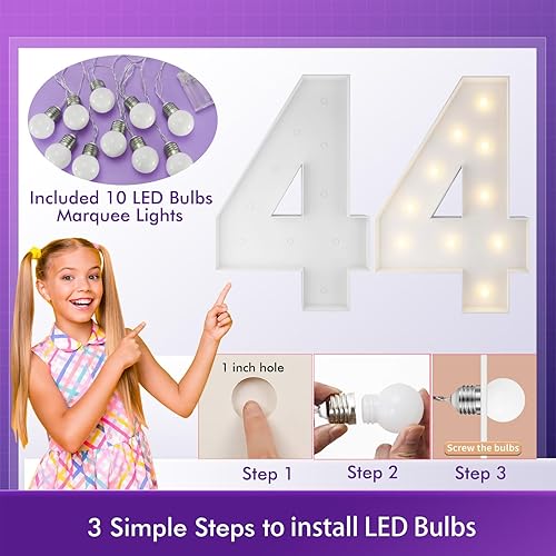 Vista 276 de Marco de números iluminados de 4 pies precortado, números de marquesina gigante, números 7, números de mosaico para globos, decoraciones de Número