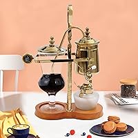 Vista 2 de Máquinas de café retro, máquina de espresso, cafetera de sifón dorado para el hogar y la oficina y cafetería