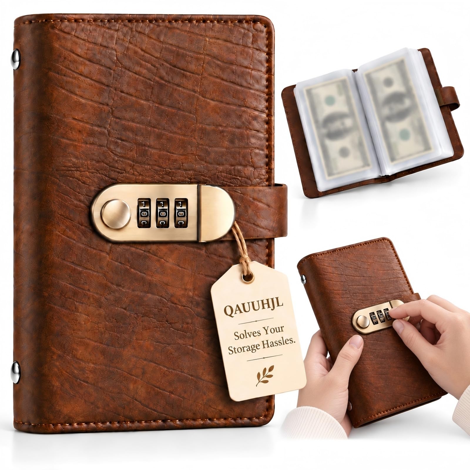 100 Lockable Savings Notebook Envelope Challenge Book Money Binder