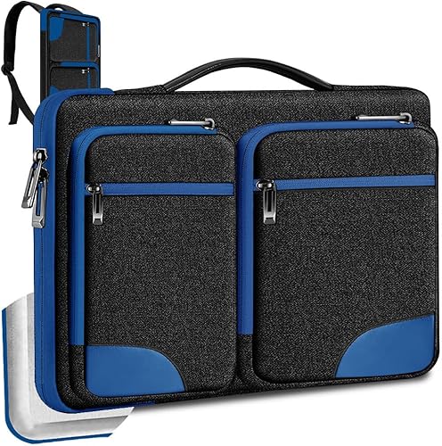 Miniatura 8 de Hseok Funda para laptop de 15, 15.6, 16 pulgadas, con asa y correa oculta, compatible con MacBook Pro 15.4 16, maletín protector de PC de 360° con 4