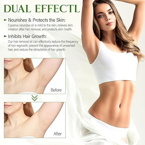 Miniatura 3 de Aceite Cyperus Rotundus, aceite Cyperus Rotundus para depilación, Cyperus Oi-l Natural, calmante y suave, reduce el crecimiento del vello corporal,