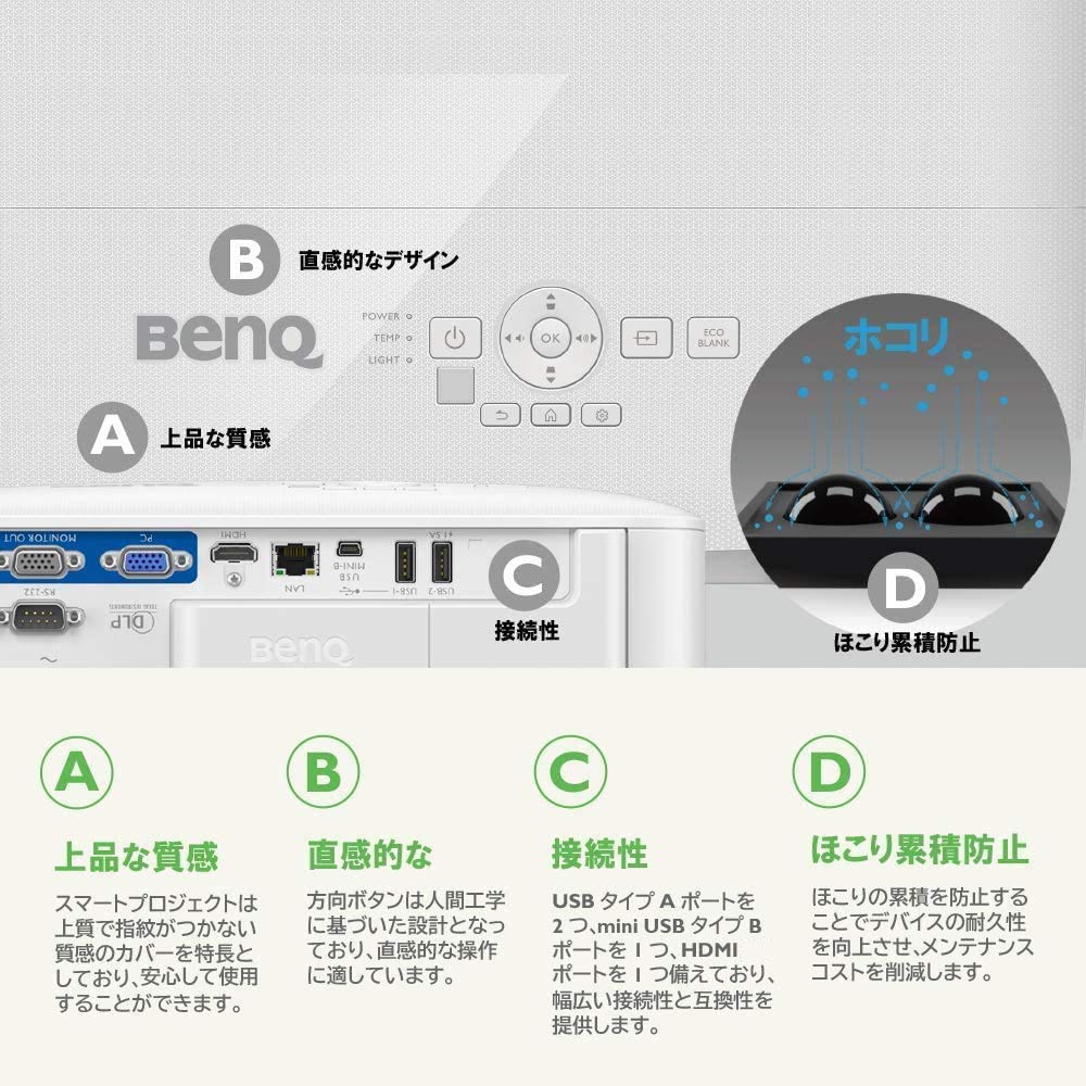 Amazon.co.jp: BenQ EW800ST WXGA画質 短焦点 DLPスマート 