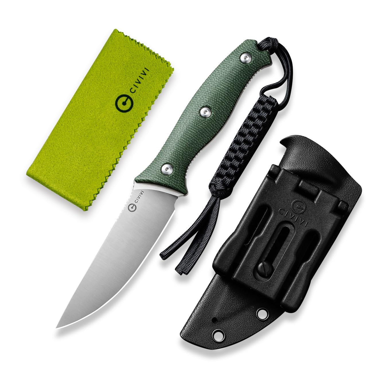 CIVIVIStormridge C23041-3 Fixed Blade Green Micarta Nitro-V Steel Knife