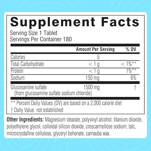 Miniatura 5 de Swisse Suplemento de apoyo articular de sulfato de glucosamina para movilidad y flexibilidad Salud | Mujeres y hombres | Glucosamina 1500 mg | 180
