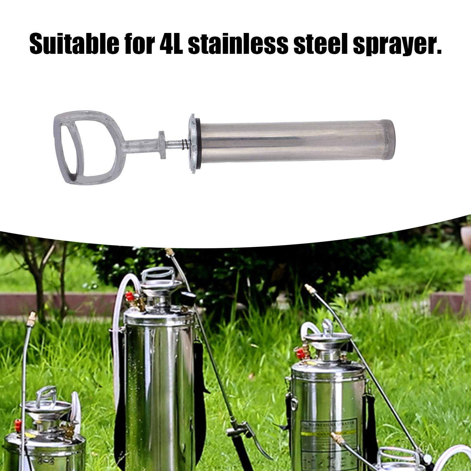 Srliya Pompe à Main en Acier Inoxydable Pompe Pressurisée pour Accessoires de Pulvérisateur en Acier Inoxydable 4L