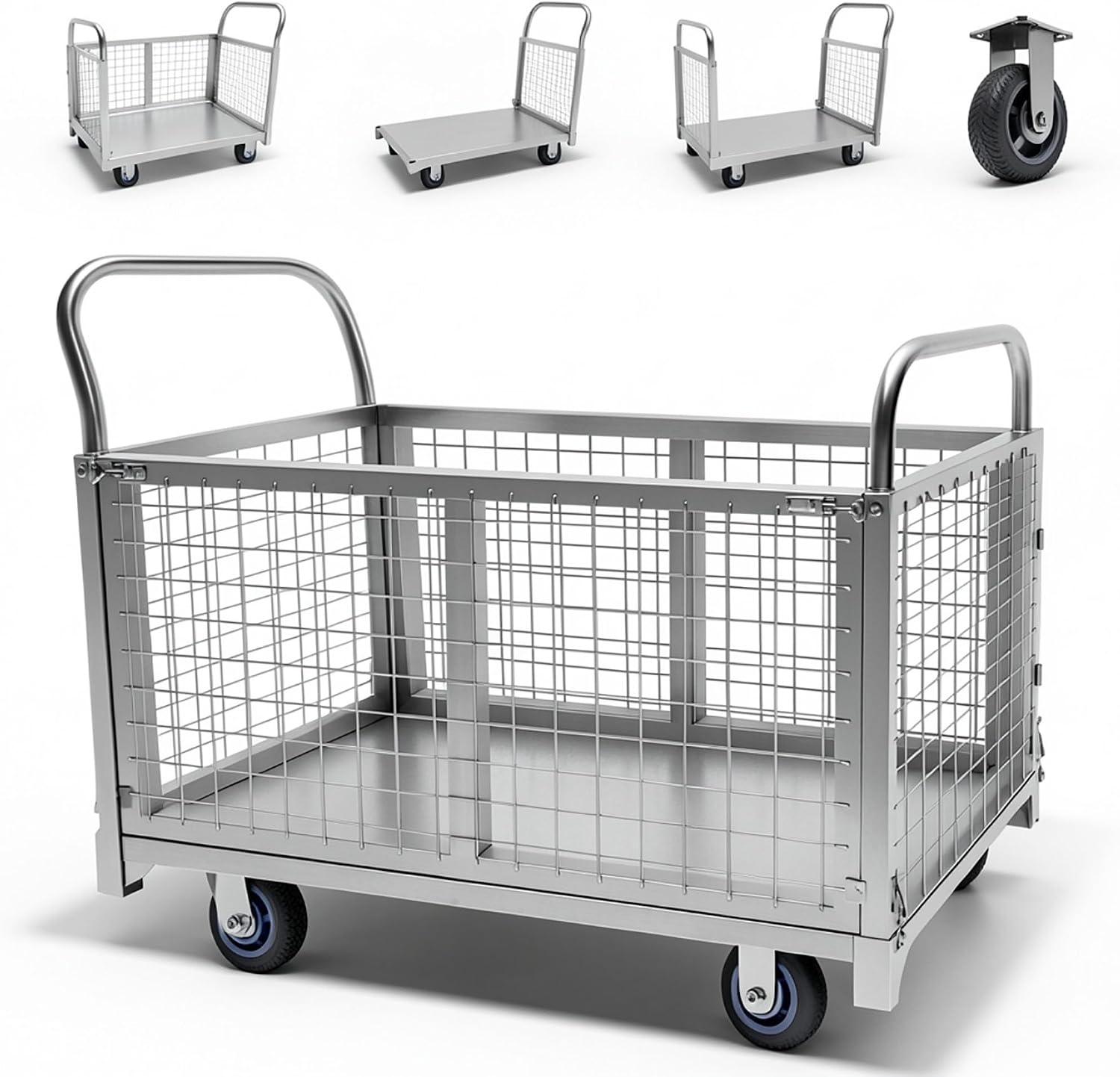 2600LBS Heavy Duty Rolling Cage Cart