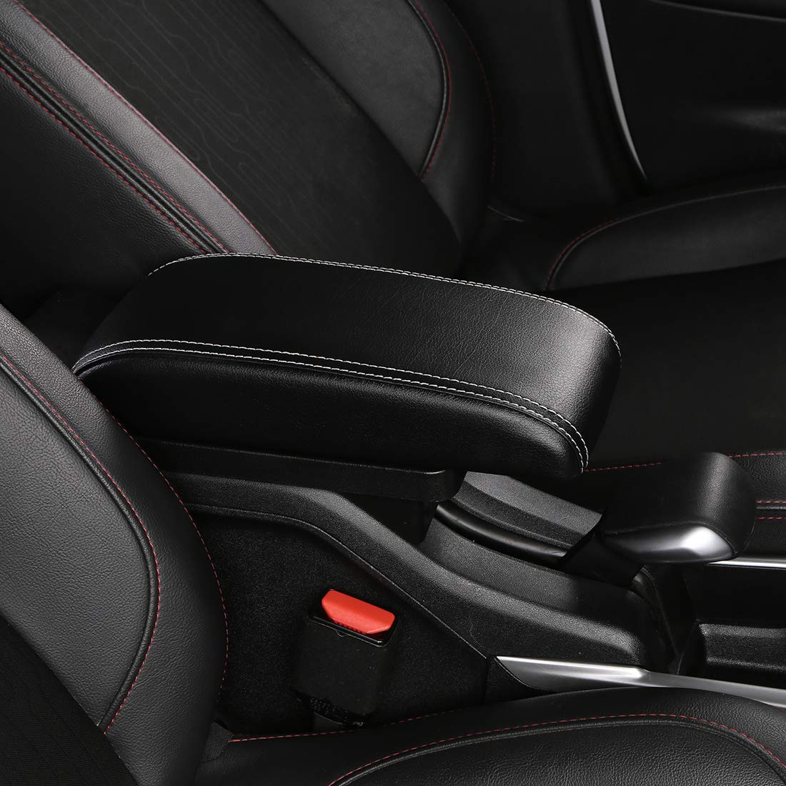 YJYWZH Accoudoirs pour Peugeot 2008 Accoudoir Couche Double Boîte d'accoudoir Consoles Stockage Boîte Années d'adaptation 2012-2018(Blanc)