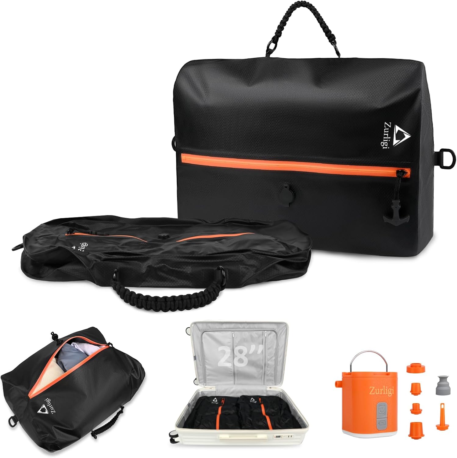 Zurligi Vacuum Compression Bags with Pump for Travel