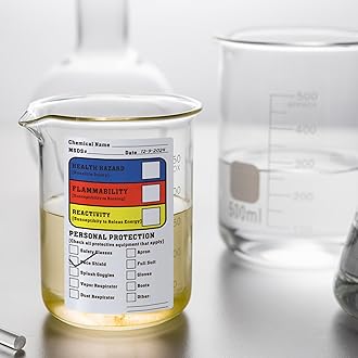 Aleplay 1.5×2.5 Inch SDS MSDS Safety Stickers for Chemical Identifying and Marking,Durable, HMIS & Hazard Compliant- 300 Stickers Per Roll