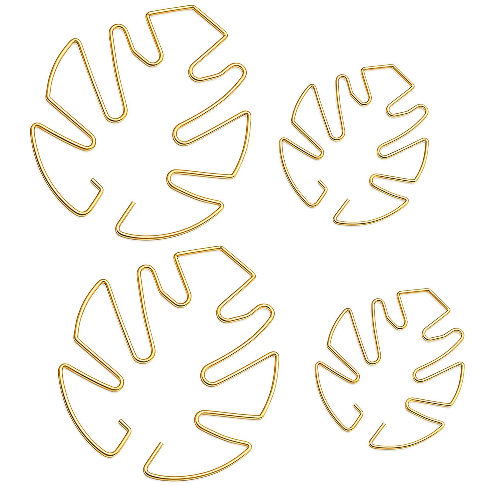 Premium Monstera Plant Support Stakes – Leaf Shaped Gold Plant Stand for Indoor Climbing Plants, Cheese Plant Support & Hydrangea Frame, Sturdy Metal Plant Holder Hooks for Thriving Growth (4 Pcs)
