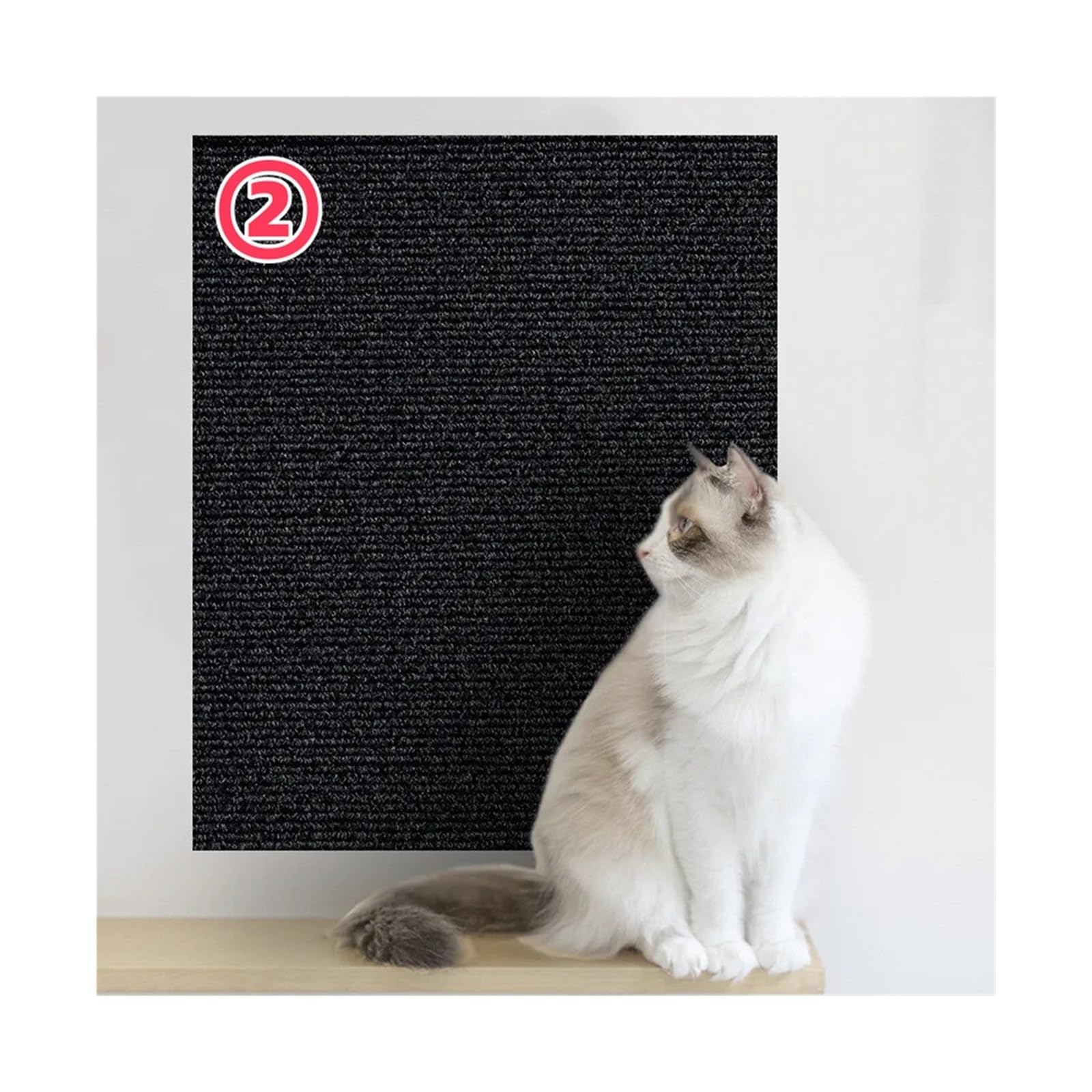 Protector Sofa Gatos Arañazo Alfombrilla for rascar Gatos, Alfombra Recortable, Esquina, Pared, autoadhesiva, Protector de Muebles for arañazos DIY(Black,50x200CM)
