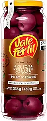 Vale Fértil Azeitona Preta Em Conserva Azapa Com Caroço Vidro 200G Pequeno