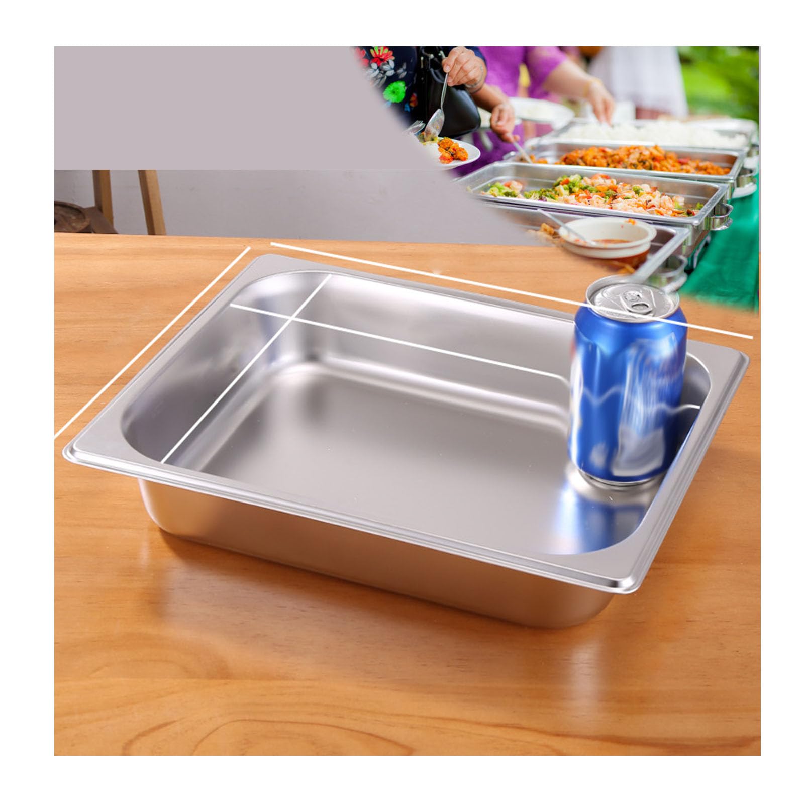 Gastro Behälter Zutatenbehälter,Edelstahl Beilagenbehälter Für Gastro Et Küche,Pizza Zutatenbehälter Mit Deckel,1/2（32.5 * 26.5cm）,6.5cm