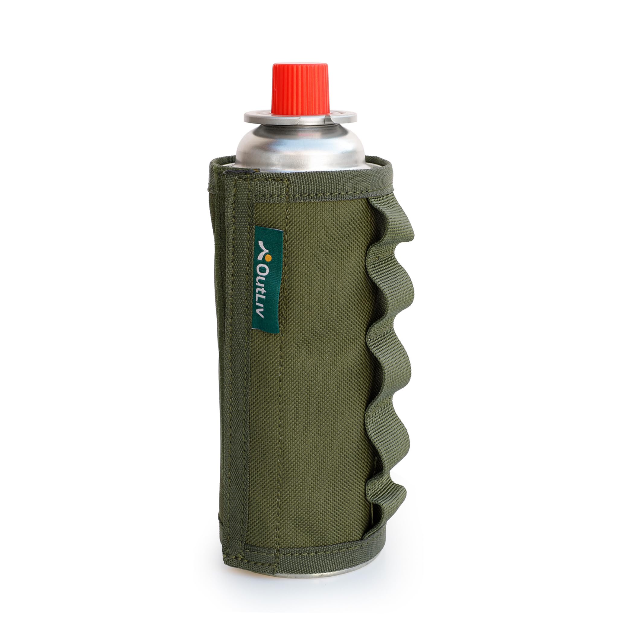 OutLiv Tactical Outdoor Protective 8 oz Butane Canister Sleeve, Lightweight, (Woodland Green Sleeve Only)