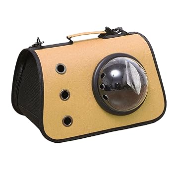 Meri Shopp Pet Bag with Mesh Window Transparent Cat Carrier for Travel Outdoor Khaki