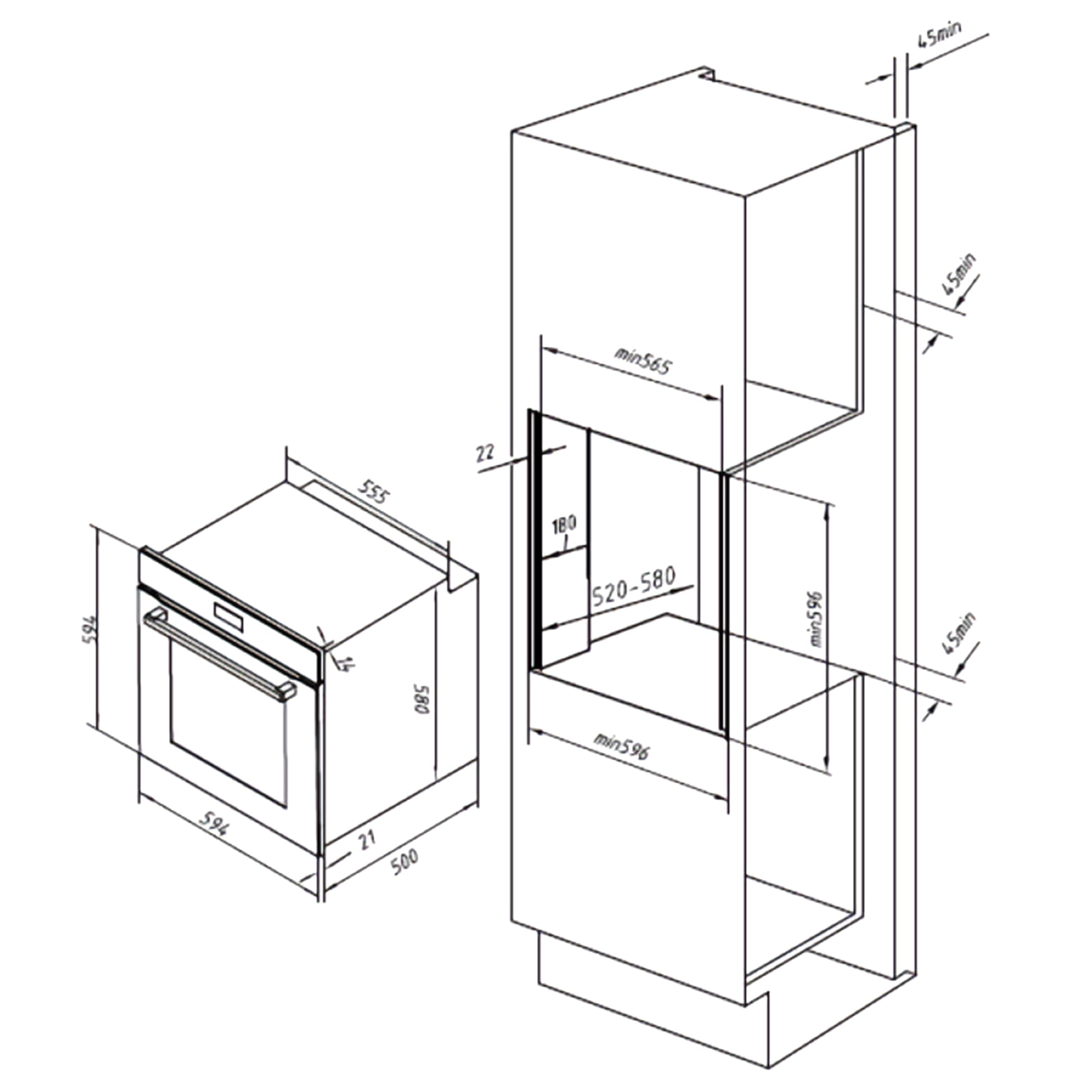 Cecotec Four Encastrable Bolero Hexa C126000 Line+ A. 2800 W, Capacité de 77 Litres, 4 Fonctions, Faible Consommation, Nettoyage à la Vapeur, Cuisson à la Vapeur, Triple Vitrage de Porte