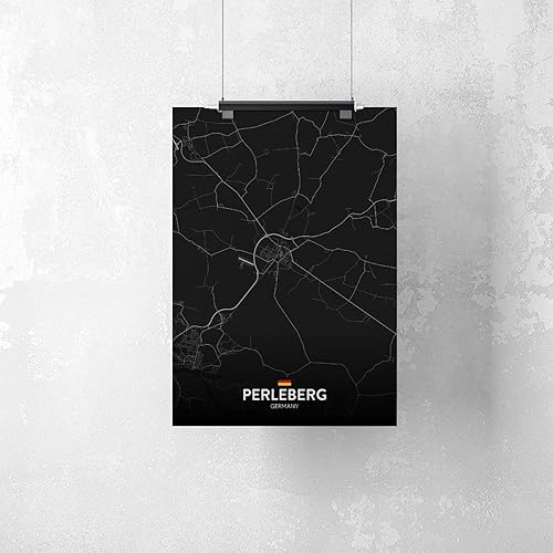 Miniatura 2 de CFIOZYOS Black And White Map Perleberg DE Poster Retro Style Black City Outline Map Office Canvas Print Wall Art Decoration Painting Unframe