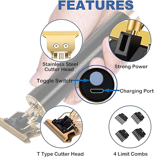 Miniatura 7 de Beard Trimmer & Hair Trimmer for Men,Cordless Hair Clippers for Cutting,Rechargeable T-Blade Trimmer, Mustache Trimmer for Detailing &