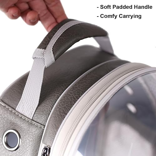Miniatura 12 de Mochila grande con frontal expandible para gatos, apta para hasta 20 libras, mochila transportadora de mascotas tipo cápsula espacial para gatos