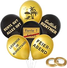 24 Stück Ruhestand Luftballons Endlich Rentner Latexballons Deko Set Helium Ballons Dekoration zum Beginn der Rente Geschenk für Männer Frauen Abschiedsfeier Ruhestand Pensionierung Party