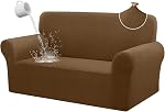 HDCAXKJ 100% Waterproof Couch Cover Stretch 3 Seater Sofa Cover Universal Jacquard Sofa Slip Cover 3 Seat for Cats Pet Soft Anti Scratch Furniture Protector with Elastic Bands (Dark Gray, Large)