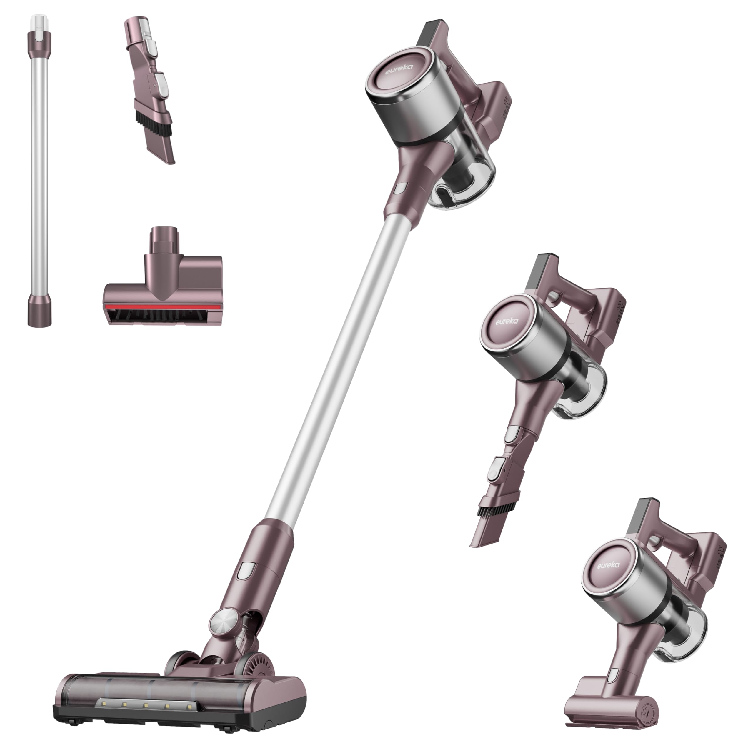 EUREKA AK10 Pet Aspirapolvere Senza Fili Potente, 29KPa 450W Scopa Elettrica Senza Filo, Ricaricabile con Batteria Duratura di 60 Minuti e Display LED, per Peli di Animali, Multisuperficie