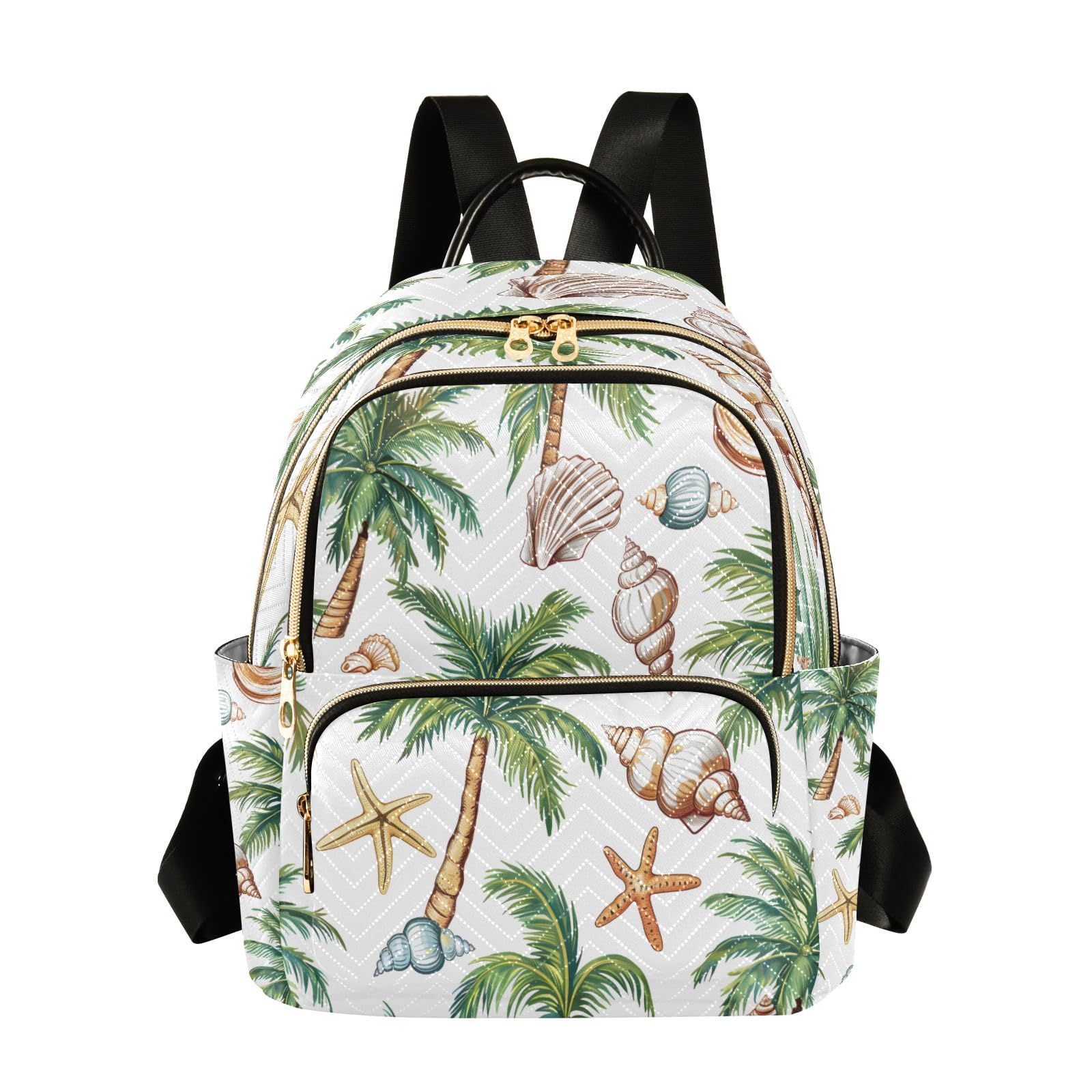 senya Shells Palm Trees Women Backpack Purse Travel Daypack Shoulder Bag