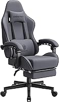 Vista 9 de Dowinx Silla de Juego de Tela Grande y Alta con Colchón de Muelles de Bolsillo, Silla de Juego de Masaje de Tela con Reposacabezas, Silla