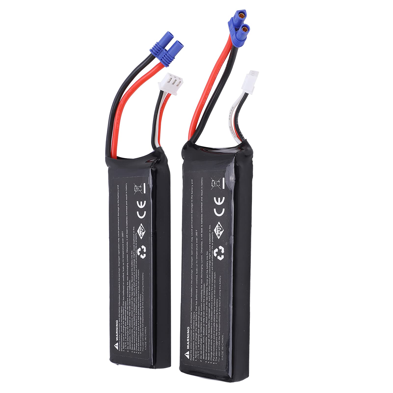 Batteria Lipo, 2 Pezzi 7,4V 2700mAh Ricaricabile con Caricatore Bilanciamento, Batteria Polimeri Litio for Drone H501 Modelli RC Fotografia Aerea Gare