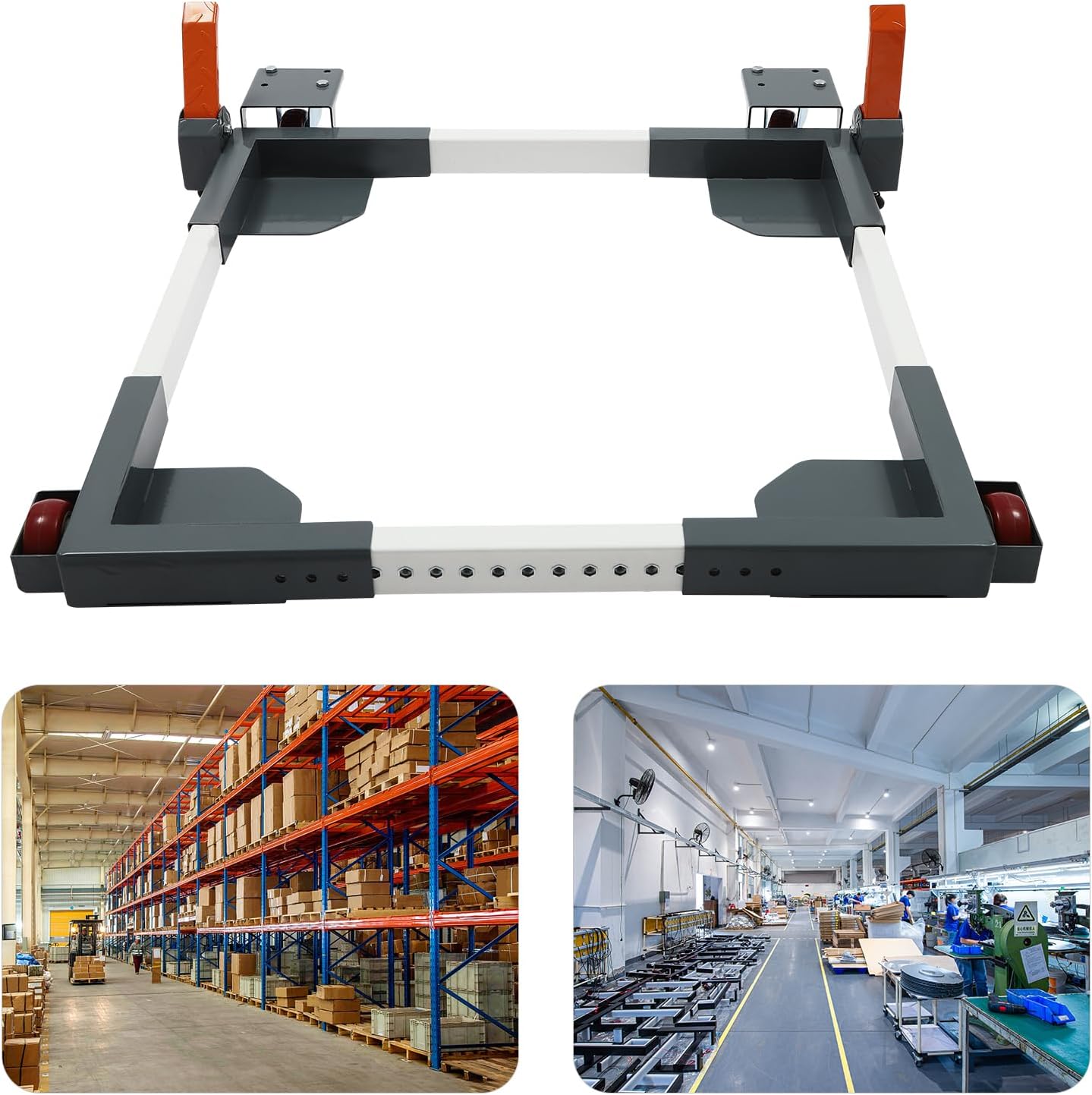 Adjustable Mobile Base, Heavy Duty Mobile Base 1200 Lbs Load Capacity Table Base Tool Table Fixed Casters Easy to Move for Small Mechanical Equipment, Home Appliances