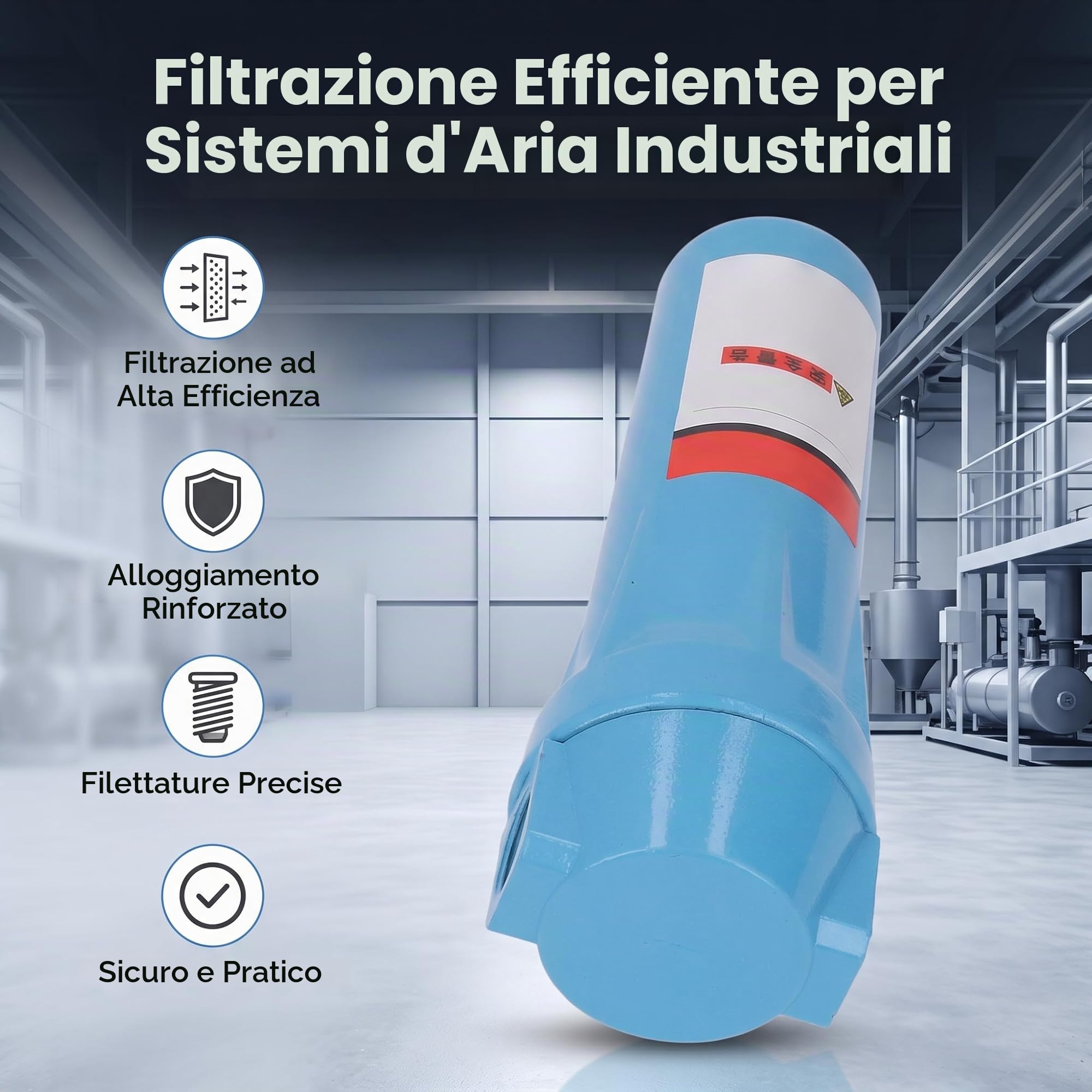 Naroote Essiccatore per Compressore, Essiccatore per Compressore d'Aria Essiccatore Compresso Filtro 'Aria Filettatura Trasparente Perdita Alloggiamento Ispessito Serbatoio di