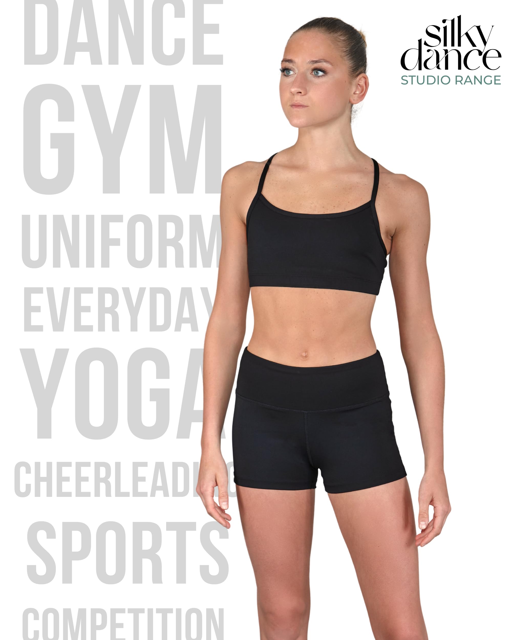 Silky Dance Short de danse pour femmes et filles, short résistant aux squats, short de sport, de course, de gym, de yoga, short taille haute pour entraînement et cyclisme