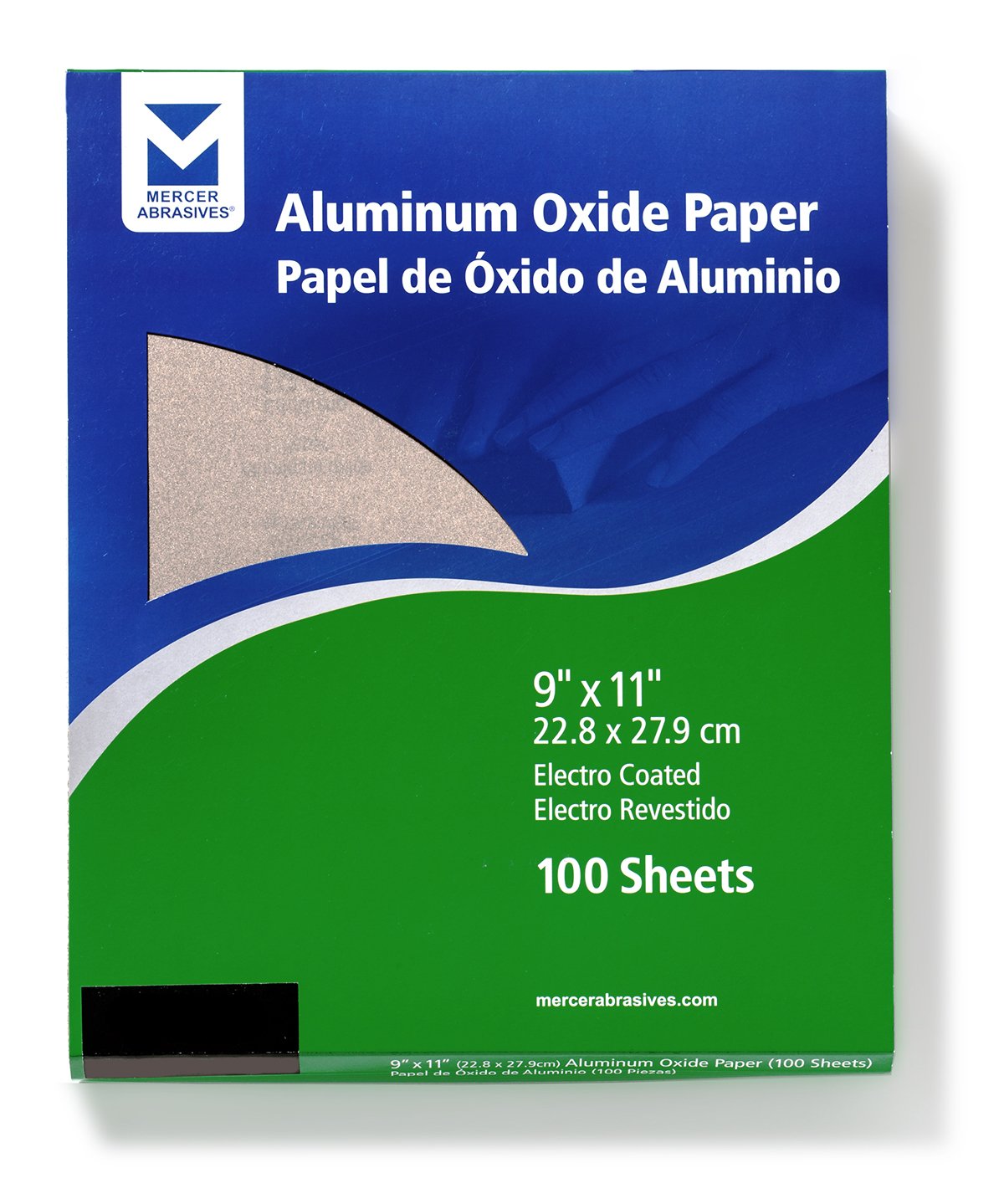 Mercer Industries 202280A - 9 x 11 Aluminum Oxide Paper Sheets, Grit 280A (100 pack)