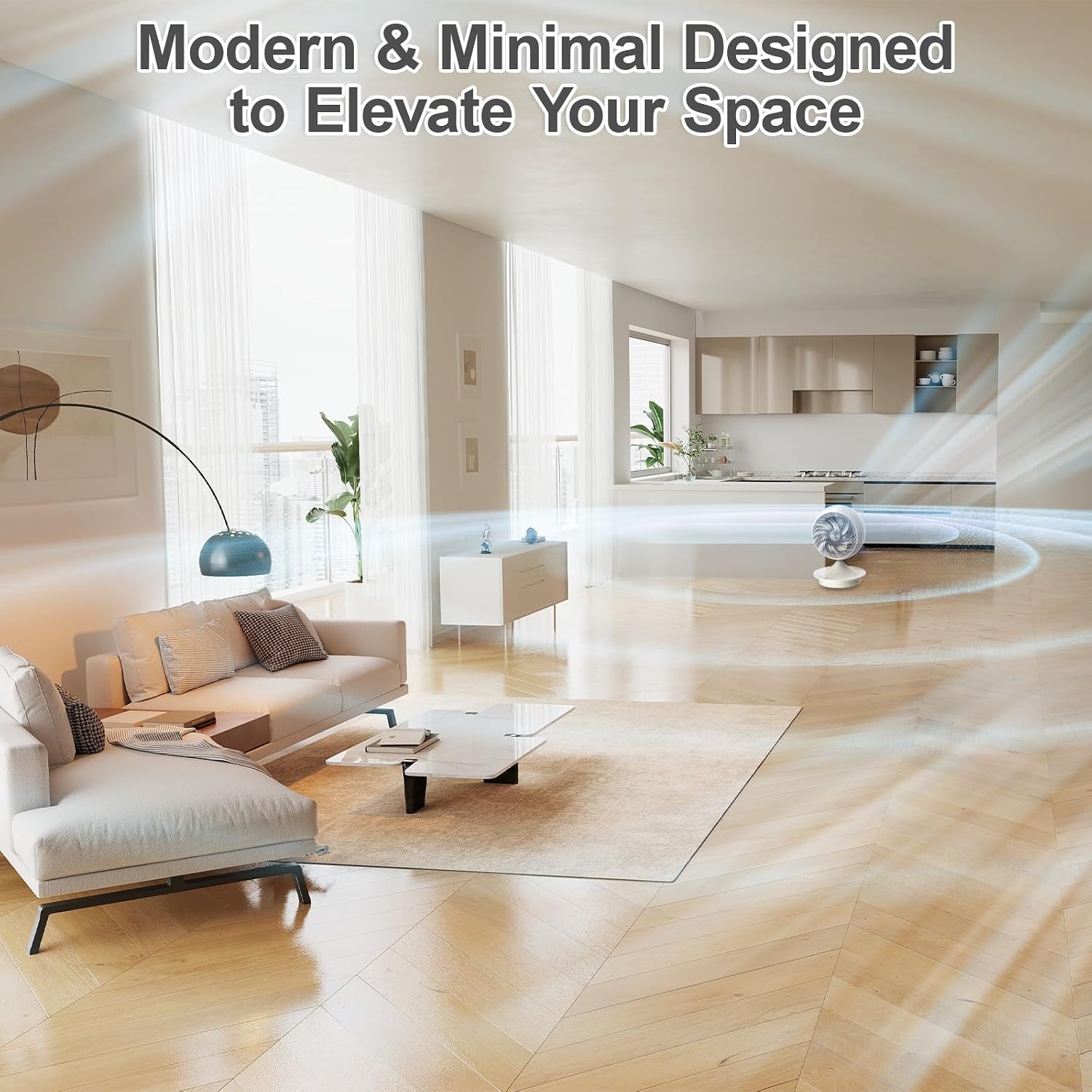 Desk Fans for Bedroom with Light, 13 Inch Table Air Circulator Fans, Oscillating Fan for Whole Room, 70° Vertical and 100° Oscillating, 3 Speeds, 28dB Quiet, for Home,Office,Outdoor