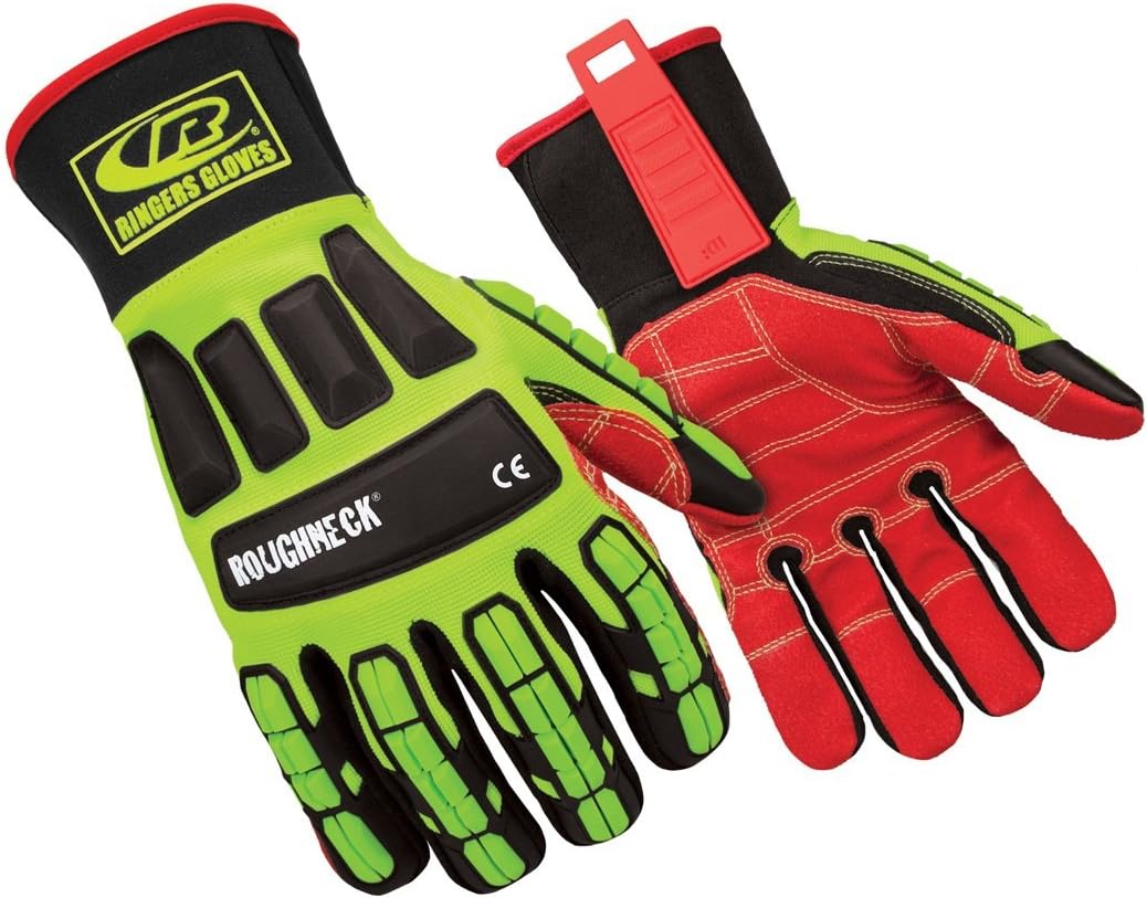 Ringers Gloves R-263 Roughneck® LS, Heavy Duty Impact Glove, Limited Slip Grip System, CE Level 2 Cut Protection, Medium