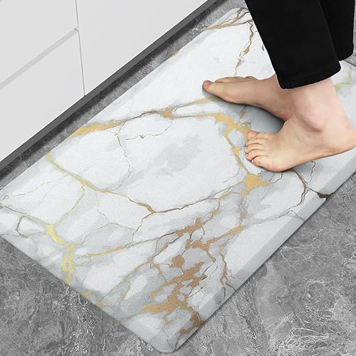 WEZVIX Anti Fatigue Kitchen Rugs and Mats, Non-Skid Comfort Cushion Mat, 1/2 Inch Thick Waterproof Kitchen Rug Non Slip Kitchen Floor Mat Standing Mat for Floor Sink Office Laundry,(17.3"x29")