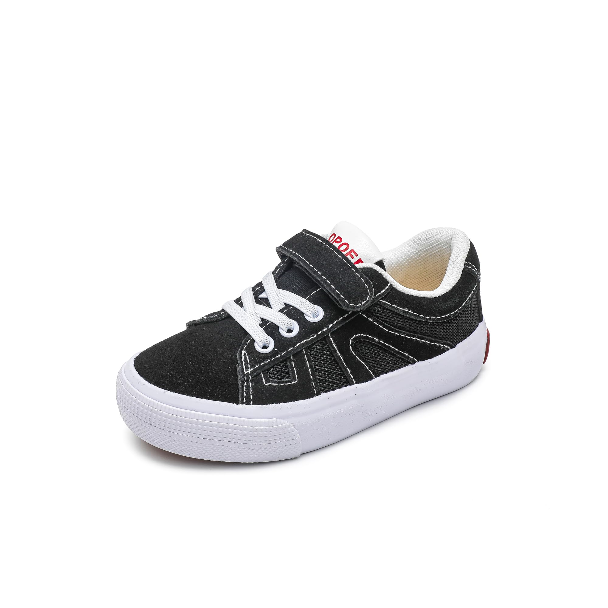 Toddler Low‑Top Canvas Sneakers, Hook‑and‑Loop Shoes Boys & Girls