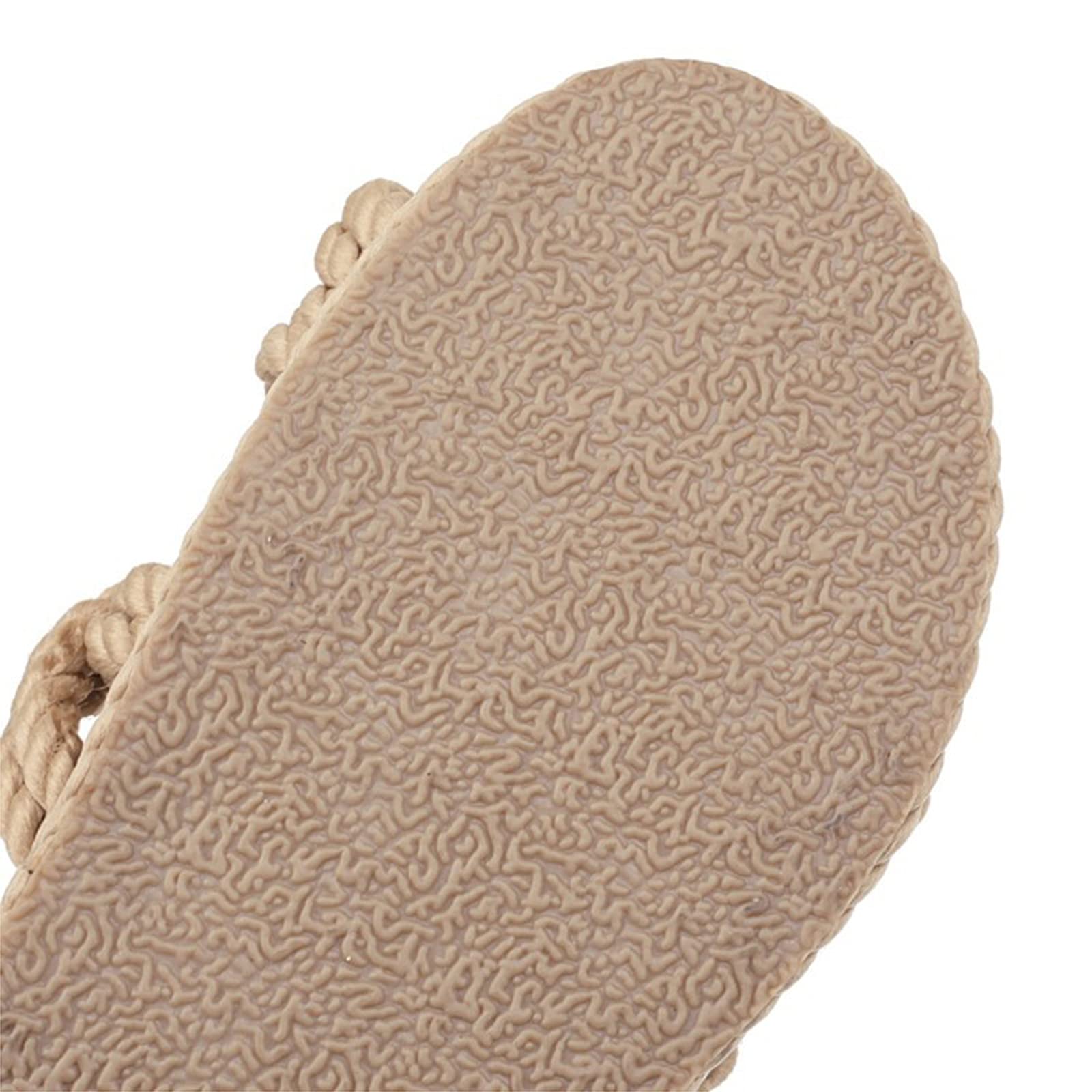 Corda di Canapa Sandali Scarpe da Donna Flip Flops Infradito Intrecciato Spiaggia Sandalo Estate Pantofole Ragazze con Cinturino alla Caviglia Sandali,A,CN 42
