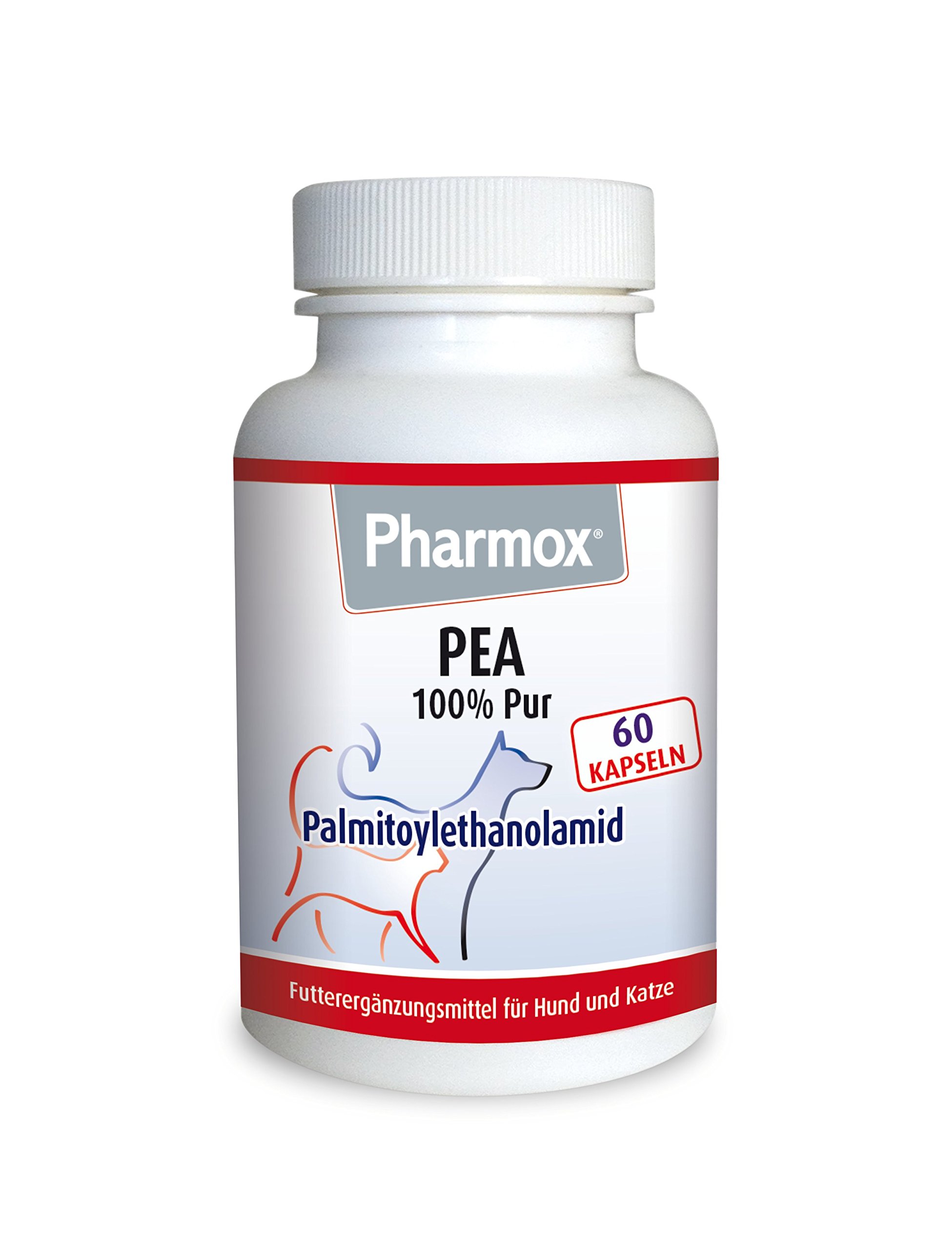Pharmox Hund & Katze PEA (Palmitoylethanolamid) - 100% Rein - 60 Kapseln - Hochdosiert