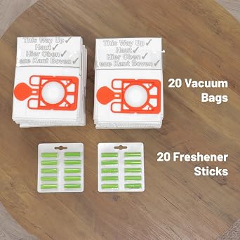GENUINE Numatic Henry Hetty Hepa-Flo SMS Dust (20 Bags + 20 Fresheners) NVM-1CH for Henry Hetty James NRV200 NVR225 RSV200 Series 604015 Dust Vacuum
