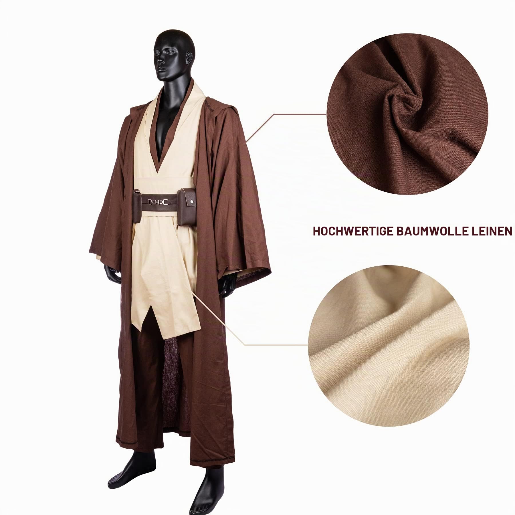 Herren-Kostüm, Robe, Erwachsenenkostüm, Tunika-Kostüm, Kapuzenuniform, komplettes Set, Halloween, Cosplay, Umhang