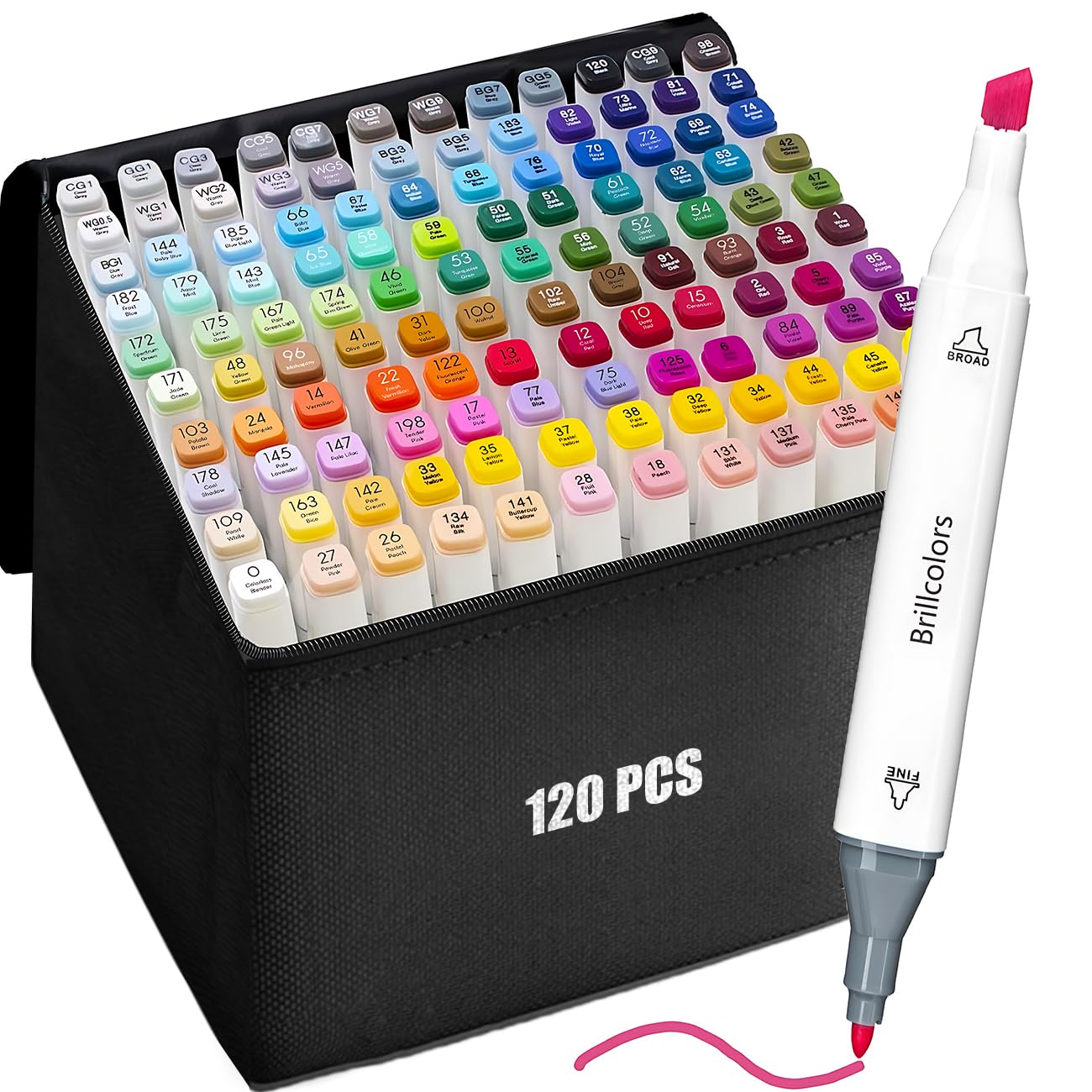120-Colors Alcohol Based Markers, Alcohol Markers Set, Dual Tip Alcohol Sketching Drawing Markers Animation For Adults Kids